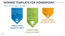 Winner Template for PowerPoint with Vertical Pentagon Arrows