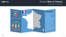 Folded map of France for PowerPoint