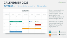 Calendrier PowerPoint - Octobre 2023