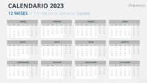 Calendario 2023 para PowerPoint - 12 Meses (1 Año) - Diapositiva #15