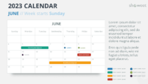 2023 Calendar for PowerPoint and Google Slides - June 2023