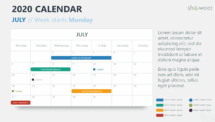 July 2020 PowerPoint Template - Week Starts Monday