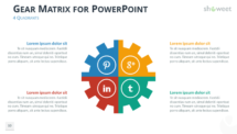 Gear-Shape Puzzle Matrix for PowerPoint