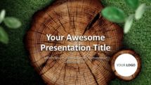 Wooden Logs PowerPoint Template - Cover
