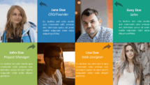 Meet the team for PowerPoint - 4 People (Full Page) and Arrows
