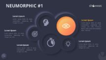 Slide 1 of Neumorphic diagram with dark background, enhancing visual impact