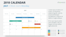 Free Calendar 2018 PowerPoint Template - JULY 2018 - Week Starts Monday