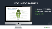 Cover slide from the Eco Infographics template for PowerPoint and Google Slides with a green nature-inspired layout.
