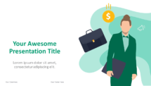 Cartoon Business PowerPoint Template - Theme 06 - Money