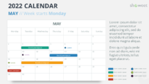 Calendar May 2022 for PowerPoint