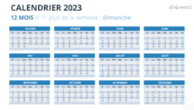Calendrier 2023 PowerPoint - 12 Mois (Année) - Diapositive #3
