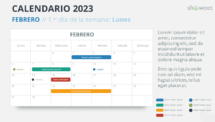 Calendario para PowerPoint - Febrero 2023