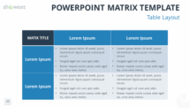 Free Matrix for PowerPoint with Table Layout