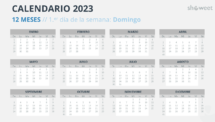 Calendario 2023 para PowerPoint - 12 Meses (1 Año) - Diapositiva #9