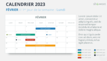 Calendrier PowerPoint - Février 2023
