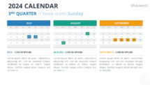 2024 Quarterly Calendar Layout with Sunday Start - Slide 3