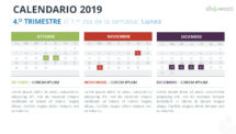 Calendario 2019 PowerPoint - 4.º Trimestre