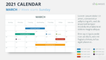 Calendar 2021 for PowerPoint - March 2021