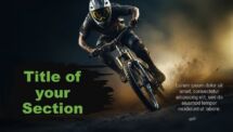 Cinematic Mountain Bike Cycling PowerPoint Template Cover Slide