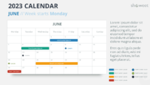 2023 Calendar for PowerPoint and Google Slides - June 2023