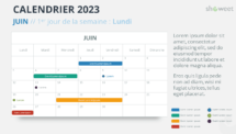 Calendrier PowerPoint - Juin 2023