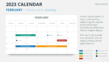 2023 Calendar for PowerPoint and Google Slides - February 2023