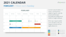 Calendar 2021 for PowerPoint - February 2021