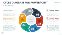 Cycle Diagram for PowerPoint - 6 Arc Arrows