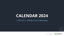 Introduction Slide for Monthly Calendars 2024 Starting Monday
