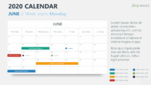 June 2020 PowerPoint Template - Week Starts Monday