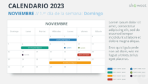 Calendario para PowerPoint - Noviembre 2023