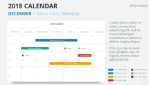 Free Calendar 2018 PowerPoint Template - DECEMBER 2018 - Week Starts Monday