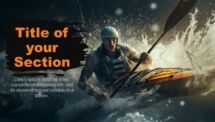 Cinematic Canoeing PowerPoint Template Cover Slide