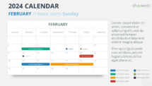 2024 February Calendar Layout, Sunday Start