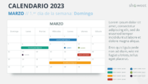 Calendario para PowerPoint - Marzo 2023