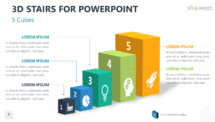 3D Stairs - Five Cubes for PowerPoint