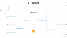 Tournament Bracket Template for PowerPoint with 2 Sides - 9 Teams