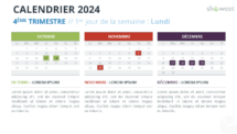 Vue du calendrier trimestriel 2024, début lundi - Diapo 4