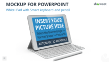 Mockup templates for PowerPoint - iPad with Smart Keyboard and Pencil