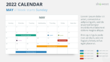 Calendar May 2022 for PowerPoint