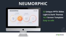 Preview of Neumorphic Diagrams template for PowerPoint with sample slides