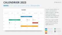 Calendrier PowerPoint - Mars 2023