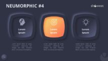 Slide 4 of Neumorphic diagram with dark background, enhancing visual impact