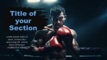 Cinematic Boxing PowerPoint Template Cover Slide