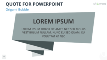 Quote Template for PowerPoint - Origami Speech Bubble (Gray)