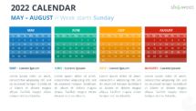 Calendar 2022 for PowerPoint - 4 Months