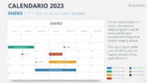 Calendario para PowerPoint - Enero 2023