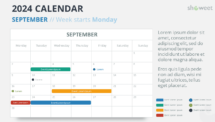 2024 September Calendar Layout, Monday Start