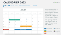Calendrier PowerPoint - Juillet 2023