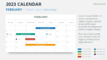 2023 Calendar for PowerPoint and Google Slides - February 2023